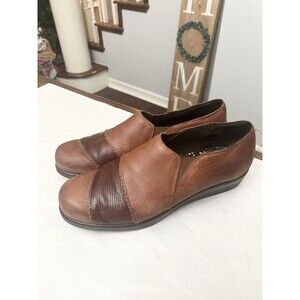 Sas Nora Slip On Shoes Women's Sz 8 N Brown/ Lizard Leather Made In USA $199